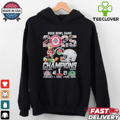 Official Rose Bowl Game 2025 Champions Ohio State Buckeyes 41 21 Oregon Ducks Shirt
