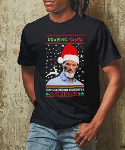 Official Roy Keane Praising Santa For Delivering Presents That’s His Job Christmas Ugly Shirt