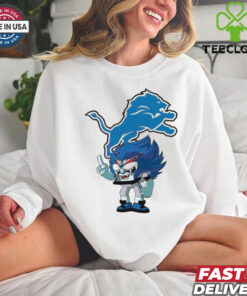 Official Rush Zone Detroit Lions NFL Cartoon Character 2025 Shirt with vibrant team design, perfect for fans.
