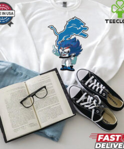 Official Rush Zone Detroit Lions NFL Cartoon Character 2025 Shirt with vibrant team design, perfect for fans.