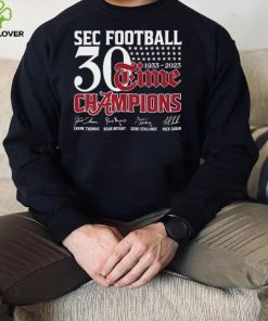 Official SEC Football 30 Time 1933 2023 Alabama Crimson Tide Champions Signatures Shirt