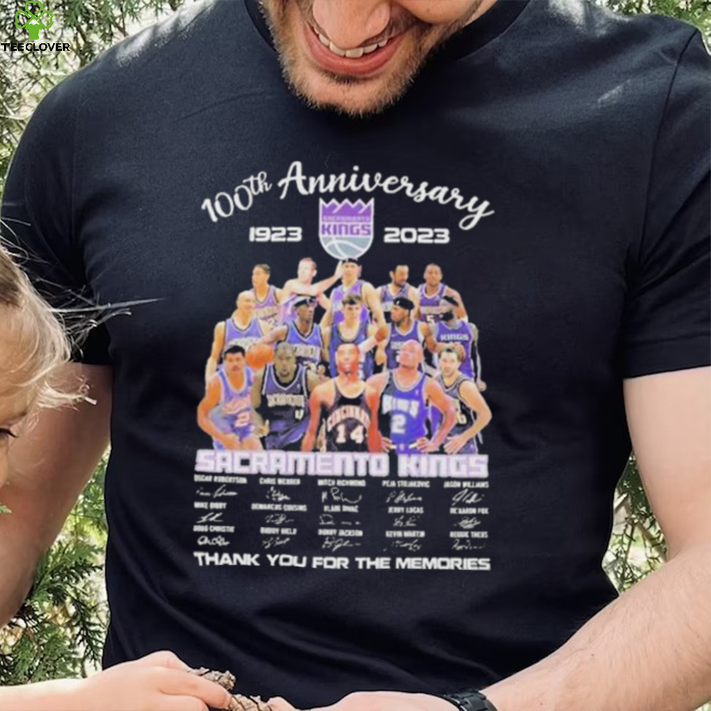 Official Sacramento Kings 100th anniversary 1923 – 2023 thank you for the memories signatures shirt