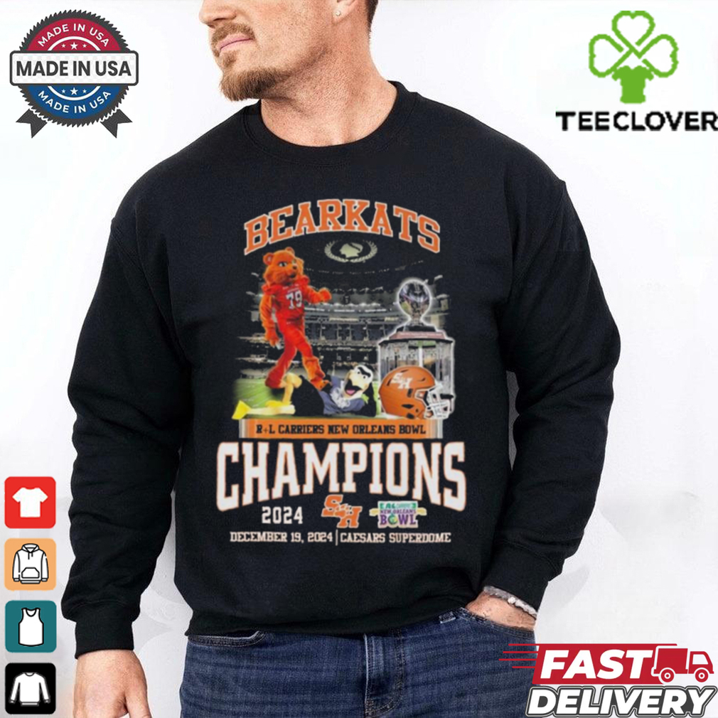 Official Sam Houston Bearkats RL Carriers New Orleans Bowl Champions 2024 T Shirts Official Sam Houston Bearkats RL Carriers New Orleans Bowl Champions 2024 T Shirts