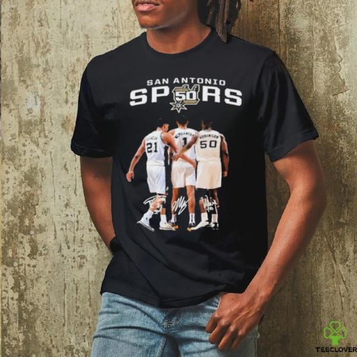 Official San Antonio Spurs Duncan And Wembanyama And Robinson Signature T Shirt