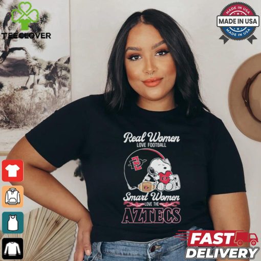 Official San Diego State Aztecs x Snoopy Real Women Love Football Smart Women Helmet 2024 Shirt