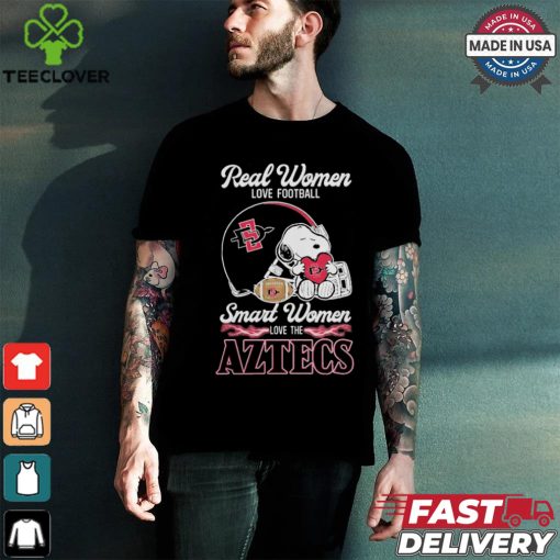 Official San Diego State Aztecs x Snoopy Real Women Love Football Smart Women Helmet 2024 Shirt
