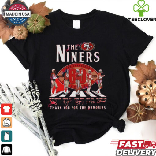 Official San Francisco 49ers 80th Anniversary Thank You For The Memories Signatures Shirt