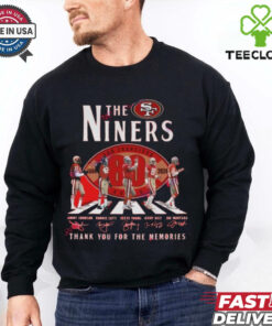 Official San Francisco 49ers 80th Anniversary Thank You For The Memories Signatures Shirt
