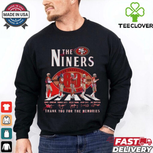 Official San Francisco 49ers 80th Anniversary Thank You For The Memories Signatures Shirt