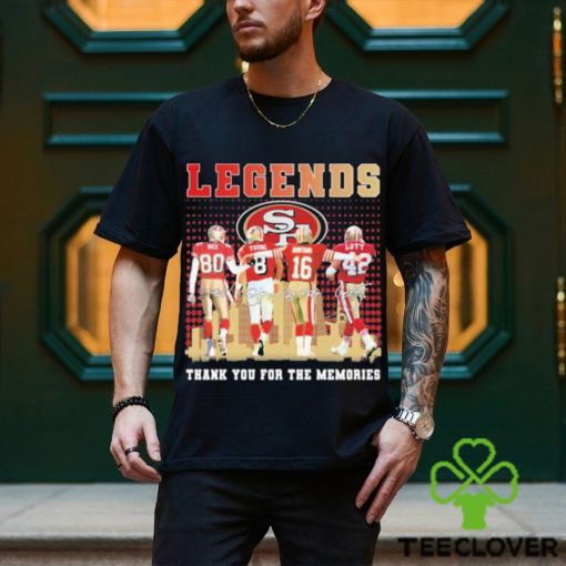 Official San Francisco 49ers Legend players thank you for the memories signatures shirt