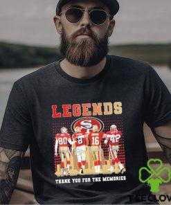 Official San Francisco 49ers Legend players thank you for the memories signatures shirt