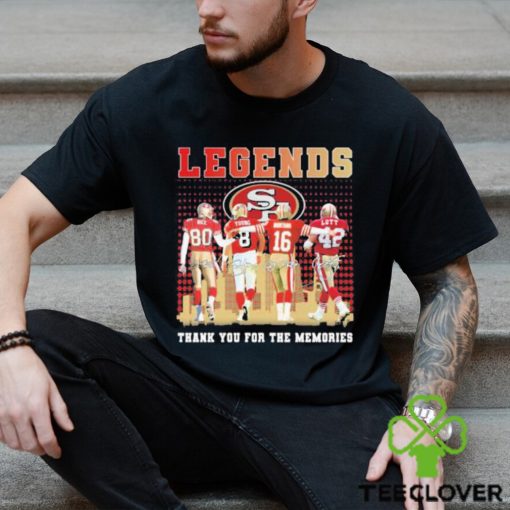 Official San Francisco 49ers Legend players thank you for the memories signatures shirt
