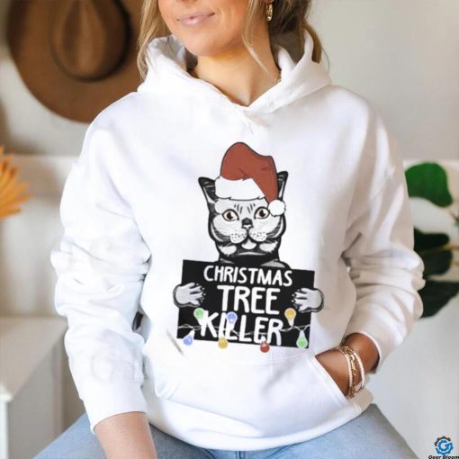 Official Santa Black Cat Christmas Tree Killer Mugshot Shirt