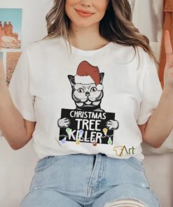 Official Santa Black Cat Christmas Tree Killer Mugshot Shirt