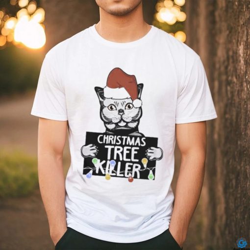 Official Santa Black Cat Christmas Tree Killer Mugshot Shirt