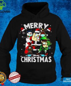 Official Santa Claus Elf Reindeer Snowman face mask Vaccine Merry Christmas Shirt hoodie, Sweater