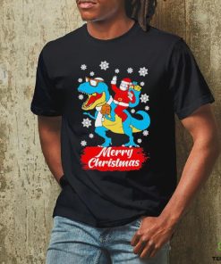 Official Santa Claus Riding T Rex Christmas Unisex Shirt