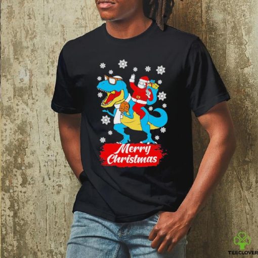 Official Santa Claus Riding T Rex Christmas Unisex Shirt