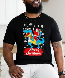 Official Santa Claus Riding T Rex Christmas Unisex Shirt