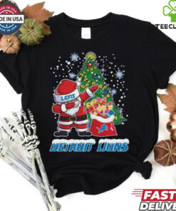 Official Santa Dabbing Detroit Lions Christmas 2024 T shirt