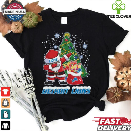 Official Santa Dabbing Detroit Lions Christmas 2024 T shirt