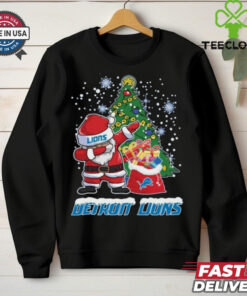 Official Santa Dabbing Detroit Lions Christmas 2024 T shirt