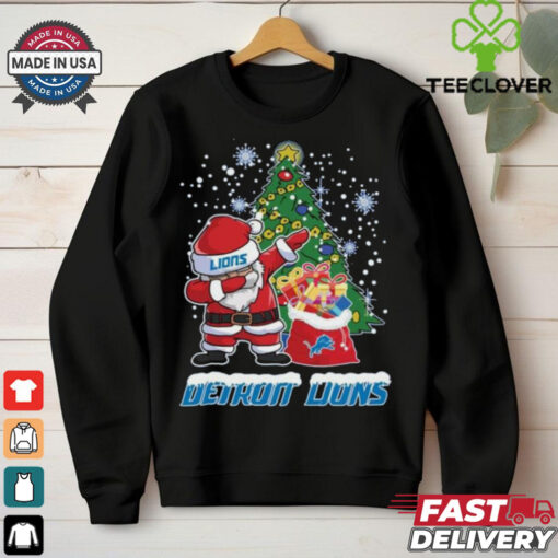 Official Santa Dabbing Detroit Lions Christmas 2024 T shirt