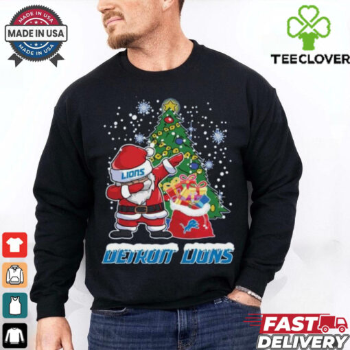 Official Santa Dabbing Detroit Lions Christmas 2024 T shirt