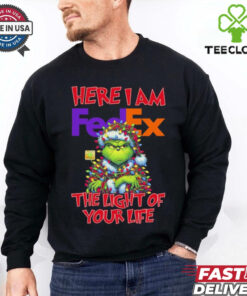 Official Santa Grinch Here I Am FedEx The Light Of Your Life Christmas Light shirt
