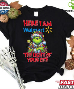 Official Santa Grinch Here I Am Walmart The Light Of Your Life Christmas Light shirt