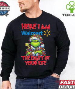 Official Santa Grinch Here I Am Walmart The Light Of Your Life Christmas Light shirt