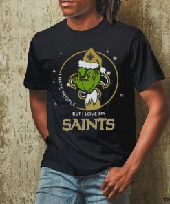 Official Santa Grinch I Hate People But I Love My New Orleans Saints Christmas Shirt