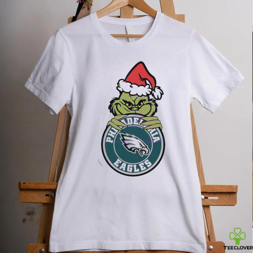 Official Santa Grinch Philadelphia Eagles Circle Logo NFL 2023 T Shirt Official Santa Grinch Philadelphia Eagles Circle Logo NFL 2023 T Shirt
