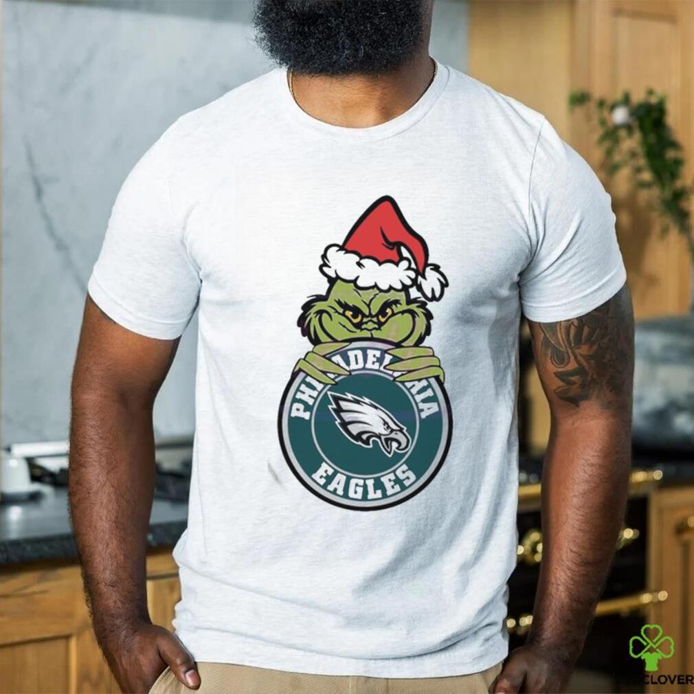Official Santa Grinch Philadelphia Eagles Circle Logo NFL 2023 T Shirt Official Santa Grinch Philadelphia Eagles Circle Logo NFL 2023 T Shirt