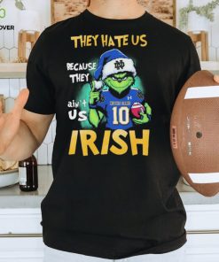 Official Santa Grinch They Hate Us Because They Ain’t Us Notre Dame Fighting Irish Christmas Shirt