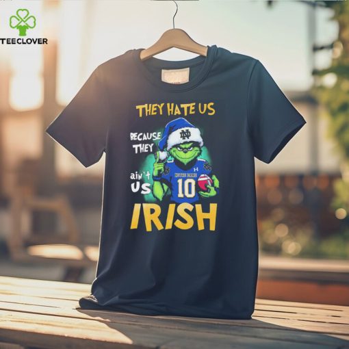 Official Santa Grinch They Hate Us Because They Ain’t Us Notre Dame Fighting Irish Christmas Shirt