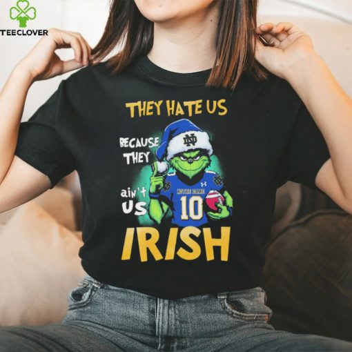 Official Santa Grinch They Hate Us Because They Ain’t Us Notre Dame Fighting Irish Christmas Shirt