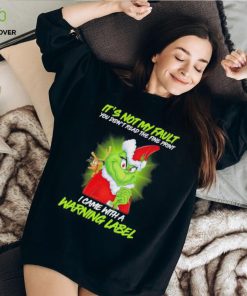 Official Santa Grinch and Max It’s not my fault you didn’t read the fine print i came with a warning label hoodie, sweater, longsleeve, shirt v-neck, t-shirt