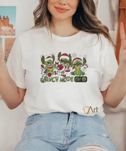 Official Santa Stitch Grinch Mode On Christmas Shirt