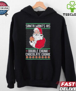 Official Santa Wants His Double Chunk Chocolate Cookie Ugly Christmas 2024 T Shirt