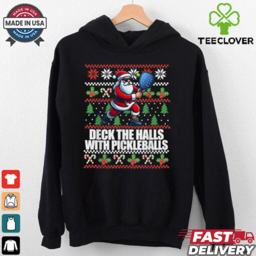 Official Santa deck the halls ugly Christmas pickleball 2024 T shirt