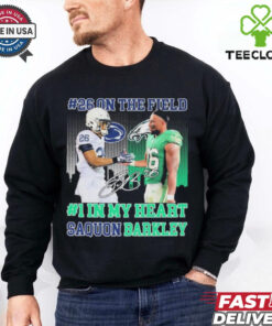 Official Saquon Barkley #26 On The Field #1 In My Heart Penn State Nittany Lions X Philadelphia Eagles Philly Signature T shirts