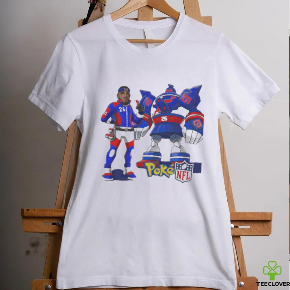 Official Saquon barkley 26 golurk new york giants pokexNFL T shirt Official Saquon barkley 26 golurk new york giants pokexNFL T shirt