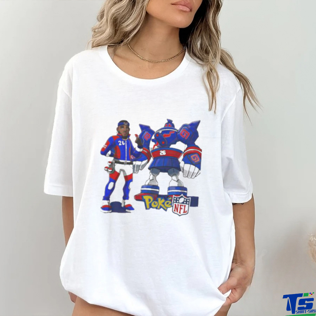 Official Saquon barkley 26 golurk new york giants pokexNFL T shirt Official Saquon barkley 26 golurk new york giants pokexNFL T shirt
