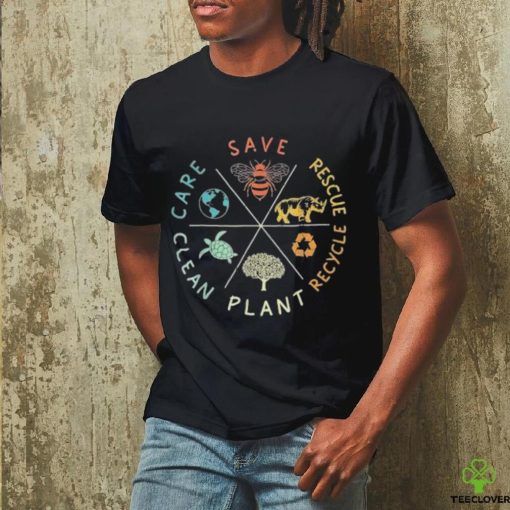 Official Save Bees Rescue Animals Recycle Plastic Earth Day T shirt
