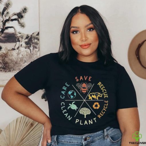 Official Save Bees Rescue Animals Recycle Plastic Earth Day T shirt