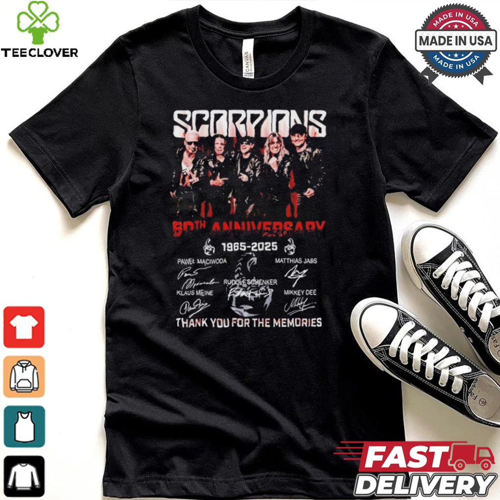Official Scorpions Coming 60th Anniversary 1965 2025 Thank You For The Memories T Shirt Official Scorpions Coming 60th Anniversary 1965 2025 Thank You For The Memories T Shirt