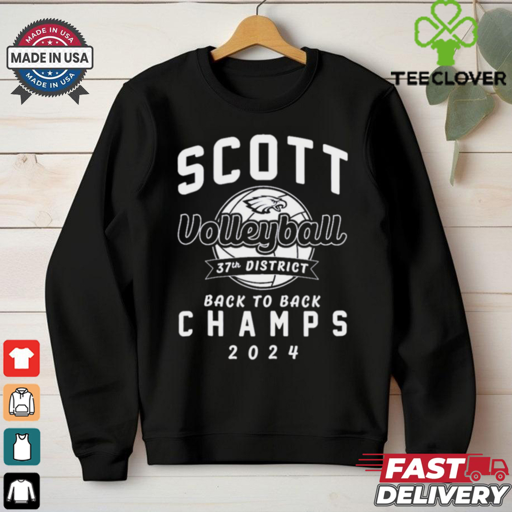 Official Scott Eagles Volleyball Back to Back Champs 2024 37th District t shirt Official Scott Eagles Volleyball Back to Back Champs 2024 37th District t shirt