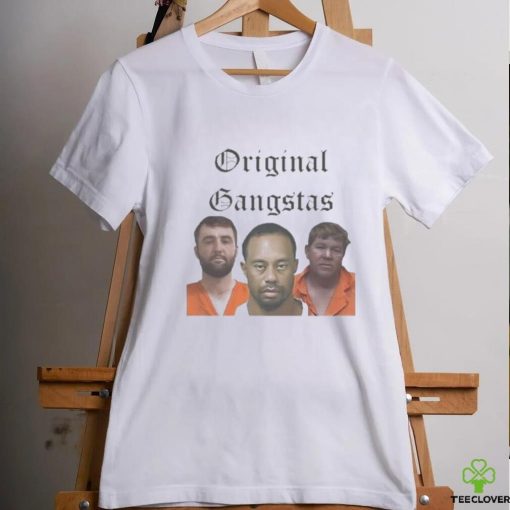 Official Scottie Scheffler, Tiger Woods, & John Daly Original Gangstas Mugshot T Shirt