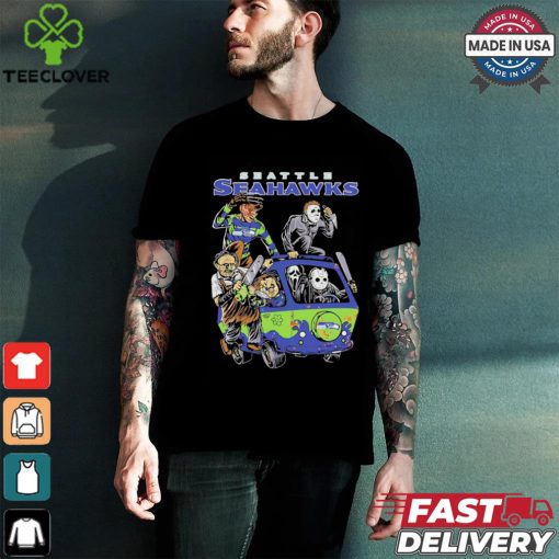 Official Seattle Seahawks NFL Horror Characters Movie Hippie Halloween Shirt